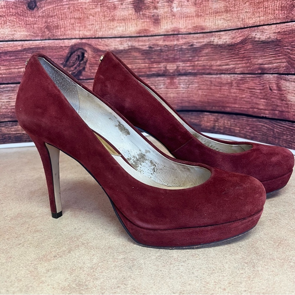 Michael Kors Merlot Suede Platform Pumps